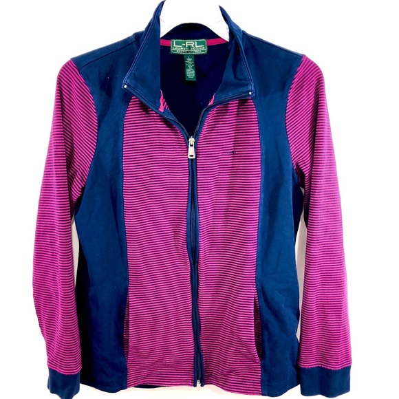 LRL Lauren Active Full Zip Jacket Sweater Size L - Picture 1 of 5